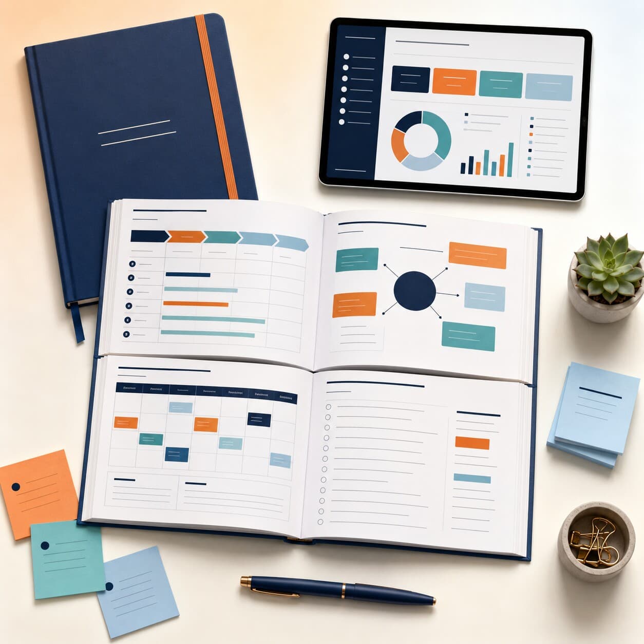 Business Launch Planner digital template mockup