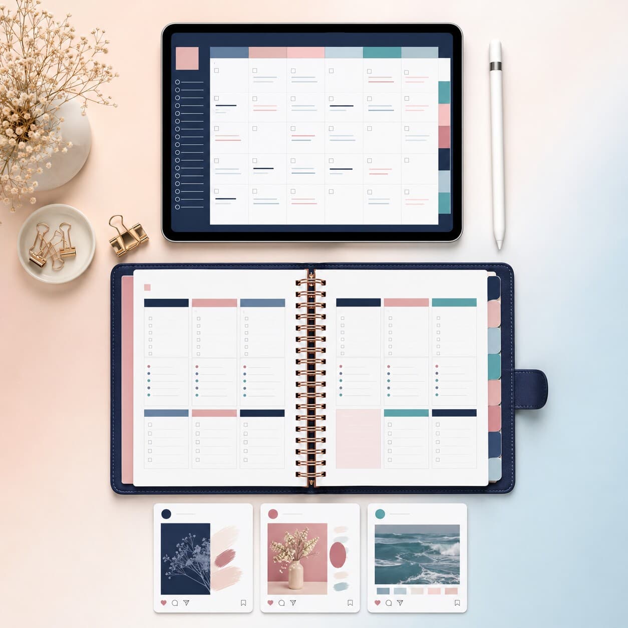 Instagram Content Planner digital template mockup