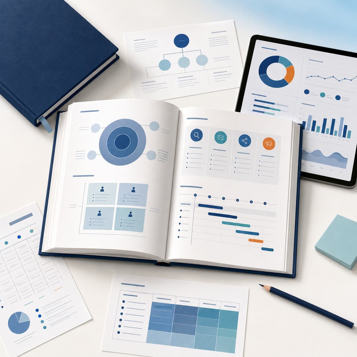 Marketing Strategy Workbook digital template mockup